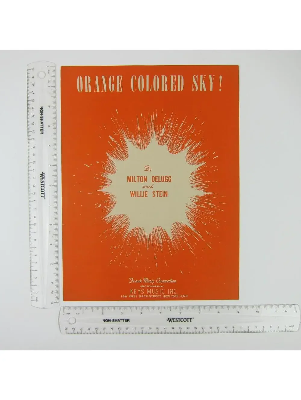 Sheet Music Orange Colored Sky Milton Delugg Willie Stein Jazz Song Vintage 1950